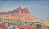 Central Australian Bluff by Albert Namatjira, watercolour, sold Jun 2015