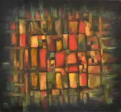 Pro Hart, Abstraction, 1971, oil on canvas