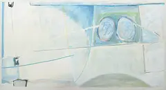 Wendy Stokes, Upon Reflection, 1986, mixed media on paper laid on canvas
