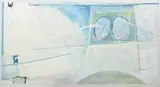 Wendy Stokes, Upon Reflection, 1986, mixed media on paper laid on canvas