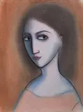 Robert Dickerson, Portrait of a Woman pastel on paper, drawing