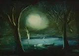 Swagman in the Billabong 1977 oil on board by Pro Hart, oil, sold Mar 2015