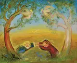 David Boyd, Two of a Kind oil on board, oil