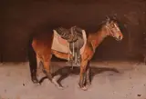 Bryan Westwood, Study for a Stockman's Life oil on canvas initialled lower right: W 45 x 65cm