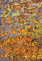 Pasquale Giardino, The Circus pastel on paper signed lower left: Pasquale 98 x 70cm, drawing