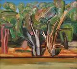 Jeffrey Makin, Edward's River I 1977 oil on canvas