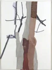 Sally Smart, Wood Work #2, 2009, synthetic paint on textile with collage elements on paper