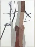 Sally Smart, Wood Work #2, 2009, synthetic paint on textile with collage elements on paper