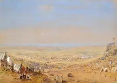 George Rowe, First Metropolitan Gold Fields Handicap, Ballarat, Victoria 1861 watercolour, watercolor