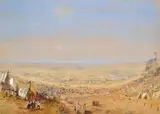 George Rowe, First Metropolitan Gold Fields Handicap, Ballarat, Victoria 1861 watercolour, watercolor