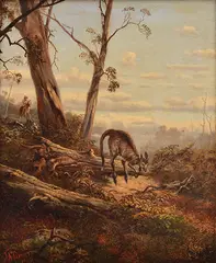 J. A. Turner, Jumping Kangaroo 1885 oil on canvas, oil