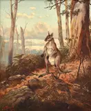 J. A. Turner, Kangaroo in Clearing 1885 oil on canvas, oil