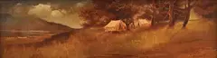 The Artist's Camp, Sirius Cove, Sydney oil on board by Thomas Balfour Garrett, oil, sold Mar 2015