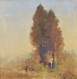 J J Hilder, Autumn in the Evening watercolour, watercolor
