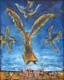 Yosl Bergner, The Angel oil on canvas, oil