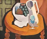 Bill Coleman, Two Dimensional Still Life With Grapes 1955 oil on board PROVNENACE: