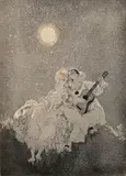 Moonstruck 1934 aquatint and etching by Norman Lindsay, etching, sold Mar 2015