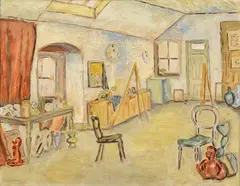 Geoffrey Jones, Bourke Street Studio in the 1930s oil on board, oil