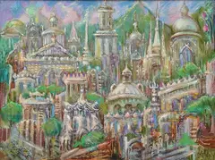 Lwow c.1995 (Thoughts of Poland series) oil on canvasboard by Wladyslaw Dutkiewicz, oil, offered Mar 2015