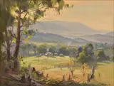 Ernest Buckmaster, An Autumn Morning, Seville oil on board