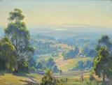 Ernest Buckmaster, Kallista, Victoria, looking over Silvan Reservoir oil on canvas