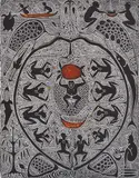 Dennis Nona, Gobba 2000 hand-coloured linocut, print (other)
