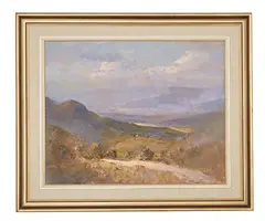 A William Rubery Bennett, View of the Valley, Oil on Canvas, 58.5 x 73.8 cm, oil