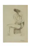 Jean Fautrier, A nude study, graphite on paper, 47cm x 31cm.