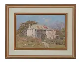 Percy Lindsay, House in Rural Setting, Oil on board, 24 x 35.7 cm