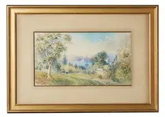 William Henry Raworth, Botanic Garden Sydney, Watercolour, 1887, 23.4 x 42.4 cm, watercolor