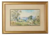 William Henry Raworth, Botanic Garden Sydney, Watercolour, 1887, 23.4 x 42.4 cm, watercolor