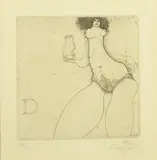 Jörg Schmeisser, Nude 1972 etching 7/20 9.5 x 9.5cm
