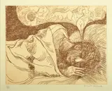 Donald Friend, The Dream etching 38/200 22.5 x 29.5cm, etching