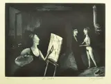 Garry Shead, The Studio lithograph 17/75 22 x 30cm, lithograph