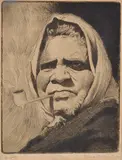 Cyril Dillon, Aboriginal Woman 1921 etching 11/50 17.5 x 14cm, etching