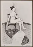 John Brack, Seated Nude I lithograph 37/50 42 x 29cm