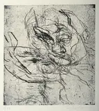 Mike Parr, The Wind 1993 etching 1/99 28 x 25cm