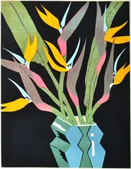 Aileen Brown, Strelitzias 1986 linocut 2/50 42 x 31.5cm, print (other)