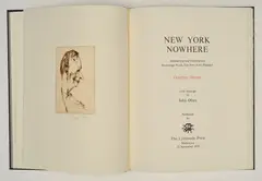 John Olsen, New York Nowhere 1998 book of 10 original signed etchings by Olsen alongside poetry by Geoffrey Dutton, edition of 175 Meditations and Celebrations, Neurology Ward, The New York Hospital.With etchings by John Olsen. Dutton, Geoffrey (author), Lytlewode Press, Melbourne: 1998, folio, gilt-decorated black calf containing Dutton's letterpress poetry illustrated with ten original unsigned etchings by John Olsen, limited to 175 copies, the colophon numbered and signed by artist and publisher, housed in matching slip case published by The Lytlewode Press, Melbourne,, 1998, etching