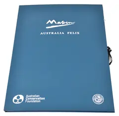 Jeffrey Makin, Australia Felix: A suite of etchings by Jeffrey Makin, in collaboration with Port Jackson Press and the Australian Conservation Foundation 2004 ten coloured etchings in a blue cloth-bound Oxford Buckram presentation portfolio 18/60 59 x 42cm (each), etching