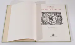 Donald Friend, Songs of the Vagabond Scholars book of 14 original lithographs, edition of 100 Lyrics by anonymous wanderers who sheltered in courts and monasteries at the time of the black death, Beagle Press: Sydney, 1982, bound in full leather, gilt lettering with slipcase, contains 14 original lithographs by Donald Friend, limited edition of 100, signed by the artist, lithograph