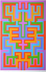 Cecil Hardy, Labyrinth 1980 screenprint 17/60 65 x 42cm, screenprint