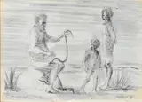 Russell Drysdale, Man with a Snake lithograph 14/75 55 x 78cm, lithograph