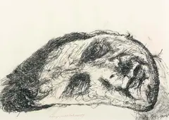 Mike Parr, Zastruga Self Portrait 1986, 1986, charcoal on paper