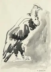 Hawke by Salvatore Zofrea, ink and wash on paper, sold Mar 2015