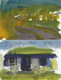 Rosemary Valadon, Road to Sofala 2003; Haefliger's Cottage, Hill End, gouache and ink on paper (2)