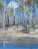 Shoalhaven, Figure in the Forest by Arthur Boyd, oil on board, sold Mar 2015