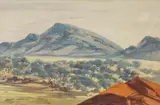 Central Australian Landscape by Albert Namatjira, watercolour on paper, sold Mar 2015