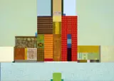David Milne, From Melbourne Port, and Even Older, Architect's Vision, Docklands Folder 1999, 1999, synthetic polymer paint on Caravaggio linen