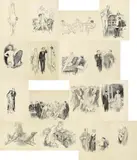 Folio of Unpublished Novel Illustrations c1934 by Norman Lindsay, c1934, pen and ink on paper (18), offered Mar 2015
